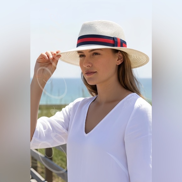 Wide Brim Embellished Fashion Trendy Straw Hat